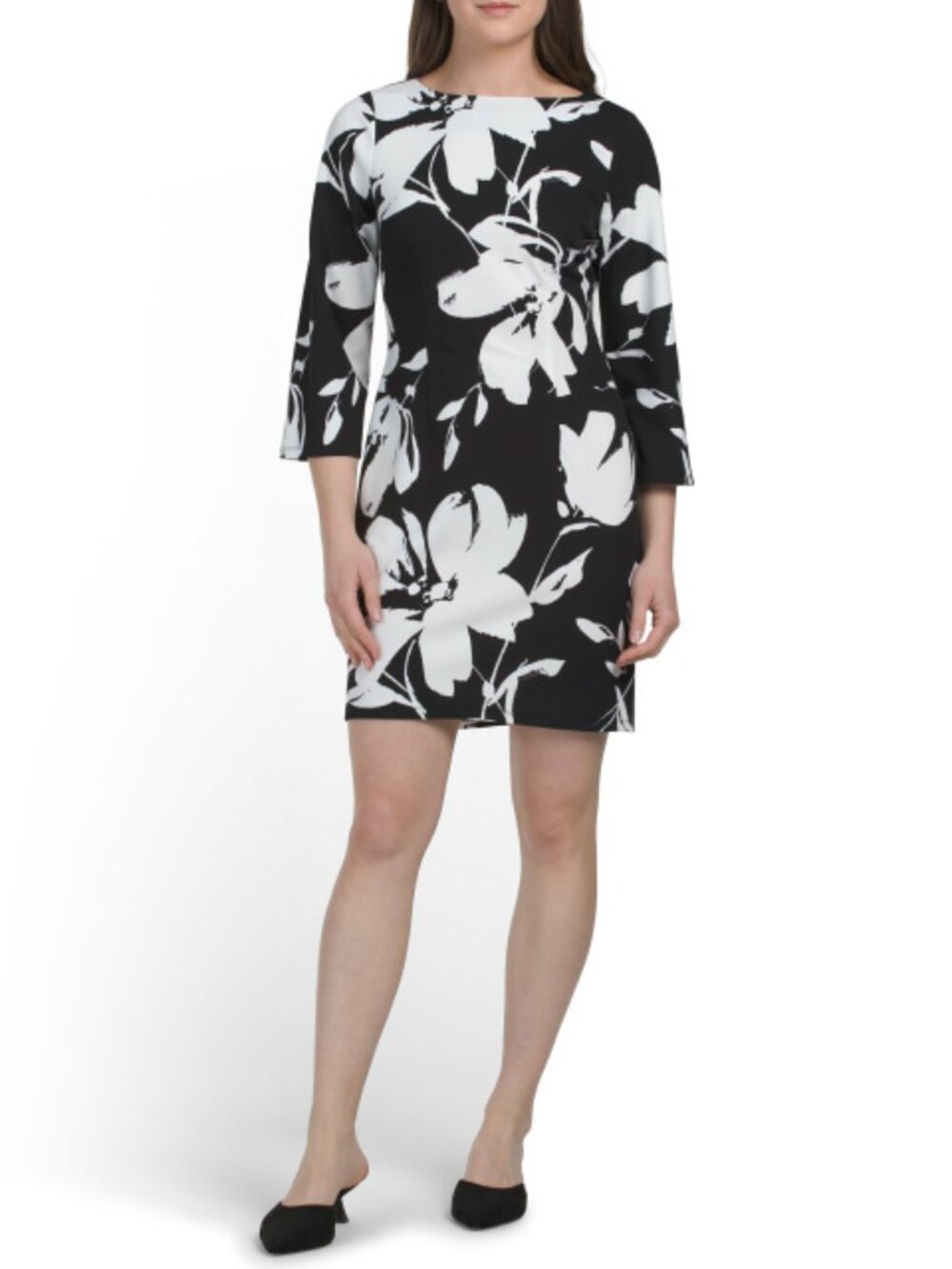 LONDON TIMES Boatneck Sheath Mini Dress